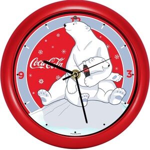 Mark Feldstein & Associates Coca Cola Polar Bear Hugs Festive Red 8 inch